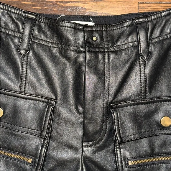 Anthropologie Vegan Leather Cargo Pants - Picture 4 of 13